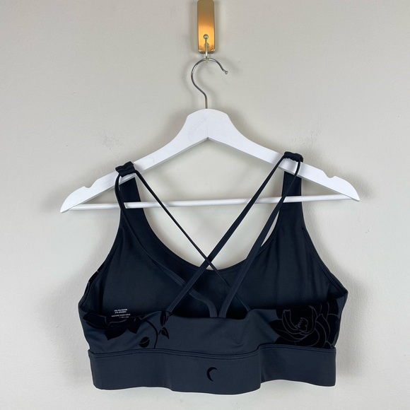 Zyia Black Velvet Floral Light n Tight Strappy Sports Bra Size XXL - Picture 7 of 7